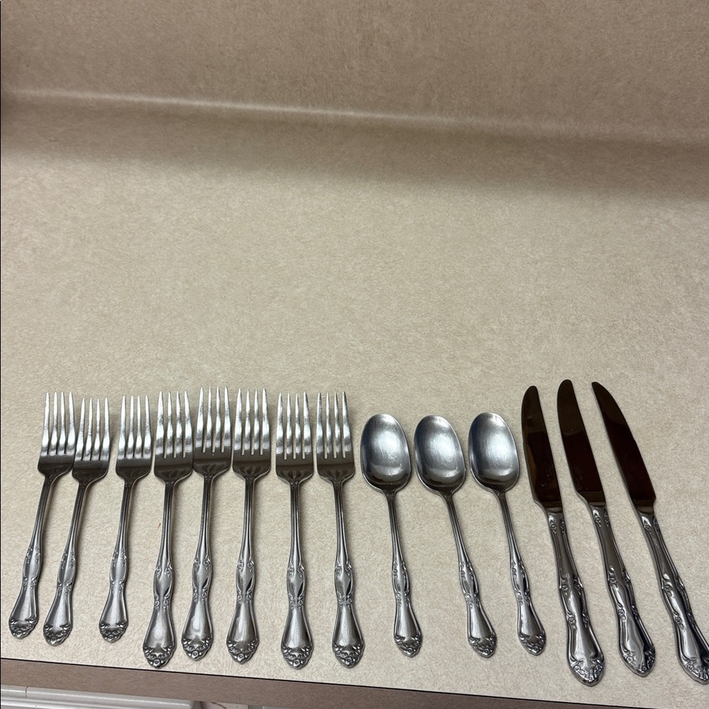 Elegant Silver Cutlery Set 14 pieces of Oneida good condition